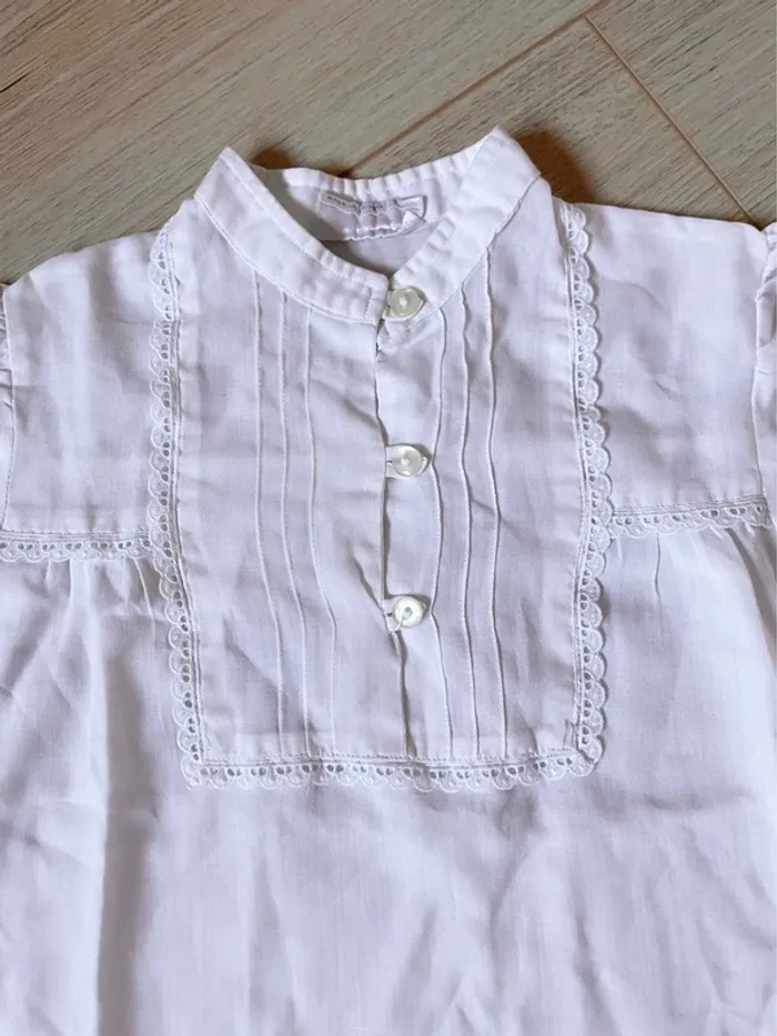 Chemisier blanc à broderie vintage