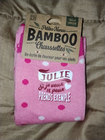 Chaussette en bambou prénom Julie taille unique