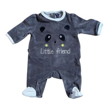 Kiabi Pyjama Grenouillère gris Little friend Taille 1 mois