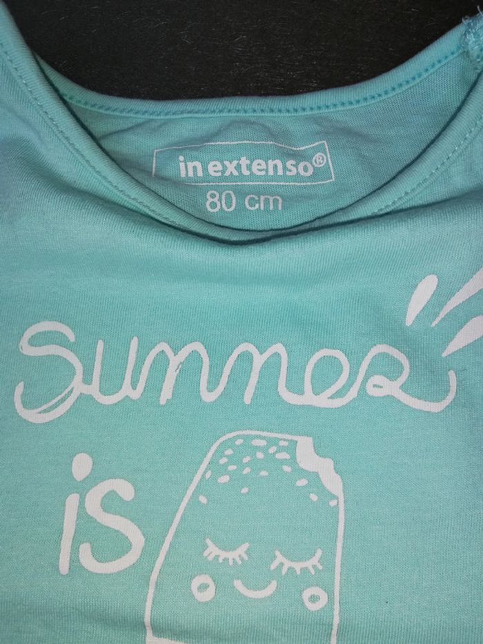 Tee-shirt manches courtes 12 mois fille in extenso - photo numéro 3
