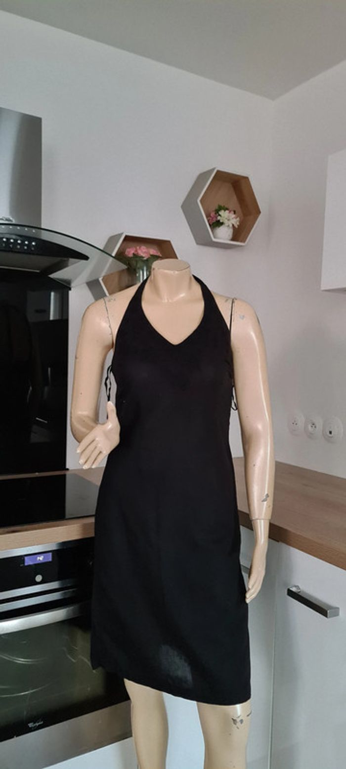 tres jolie robe noir d ete h&m en lin taille 38