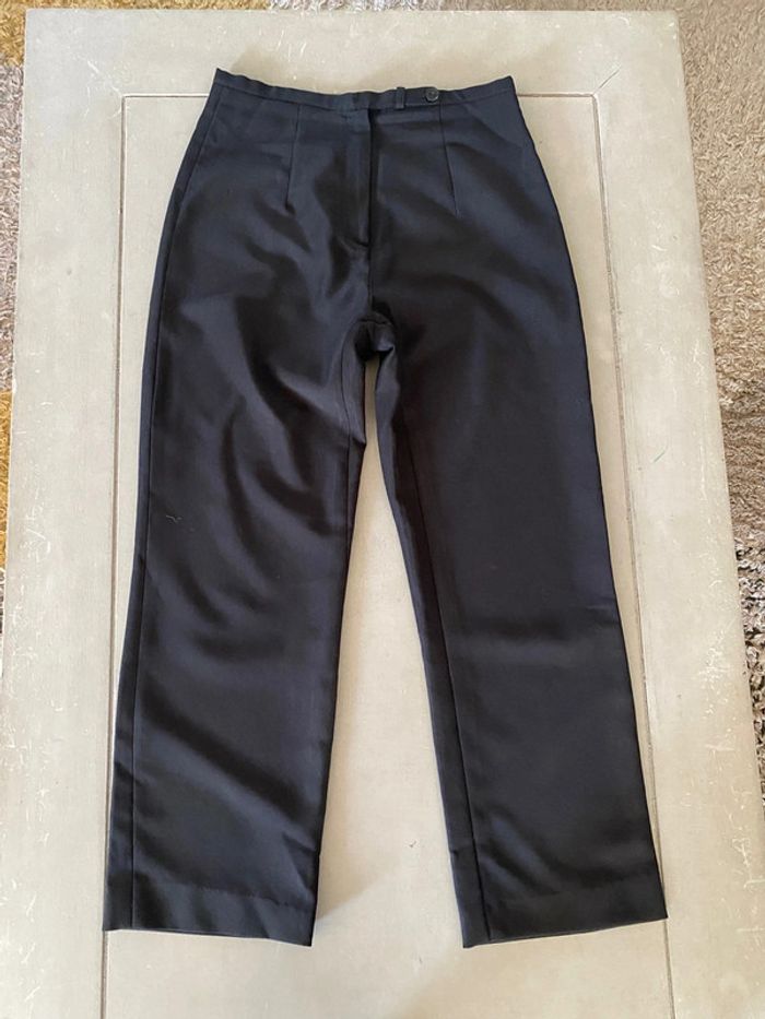 Pantalon La City noir coupe droite longueur 3/4 taille 38