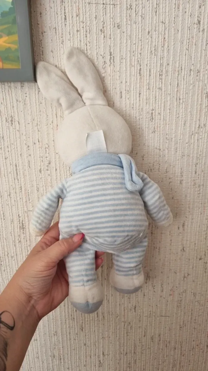 Peluche lapin bleu - photo numéro 6