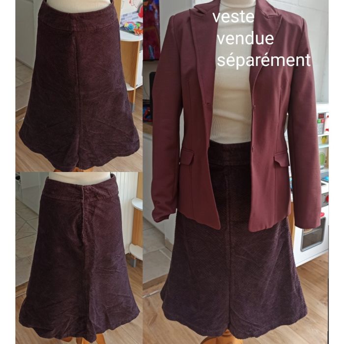 T38 jupe semi longue hiver H&M pourpre