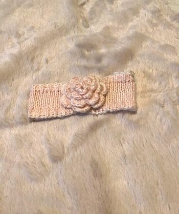 Bandeau cheveux tête rose clair reflet doré taille 8/10 ans