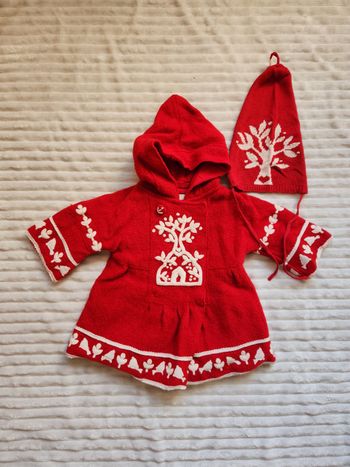 Manteau DPAM en laine + bonnet assorti – 1 an 🎄❤️