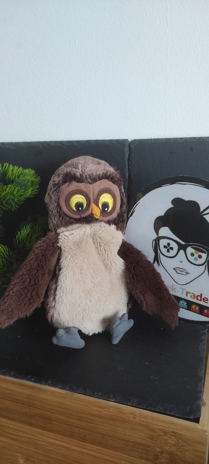 doudou marionnette hibou ikea marron beige gris chouette Jaune Orange Oiseau