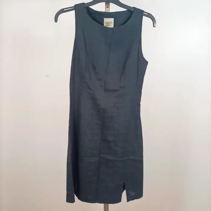 Robe bleu marine fluide H&M taille 38 sans manches col rond A886 - photo numéro 5