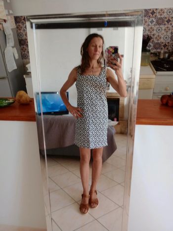 Robe 38 noir et blanche losange c51