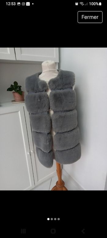 Doudoune fausse fourrure sans manche