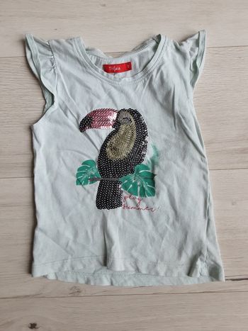 Vêtement fille tee-shirt débardeur oiseau toucan Tissaia 4 ans