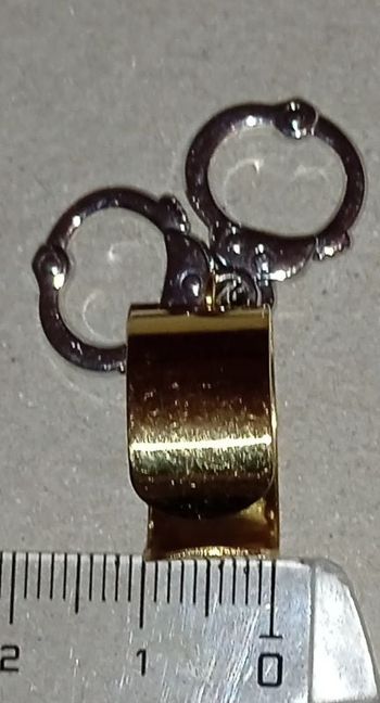 Bague réglable acier inoxydable menotte bicolore