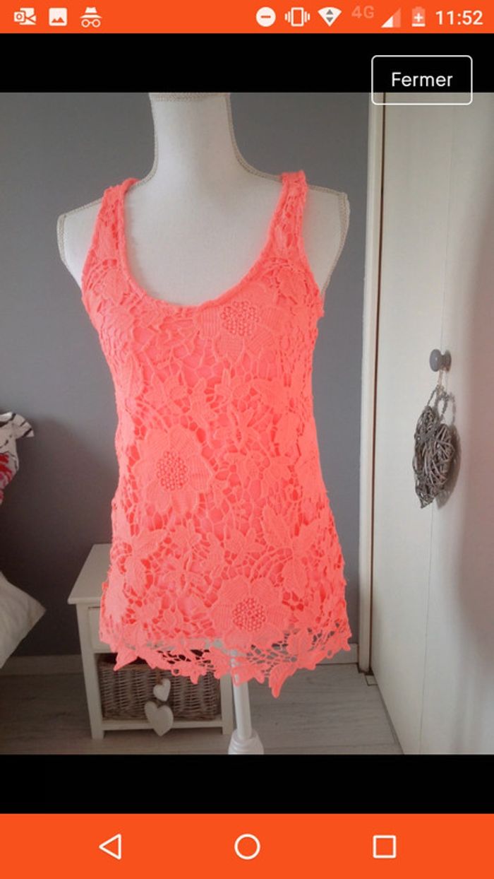 Débardeur avec broderie orange Vintage dressing - photo numéro 7