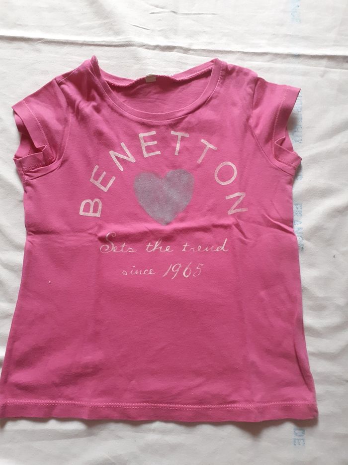 Tee shirt rose motif cœur argenté