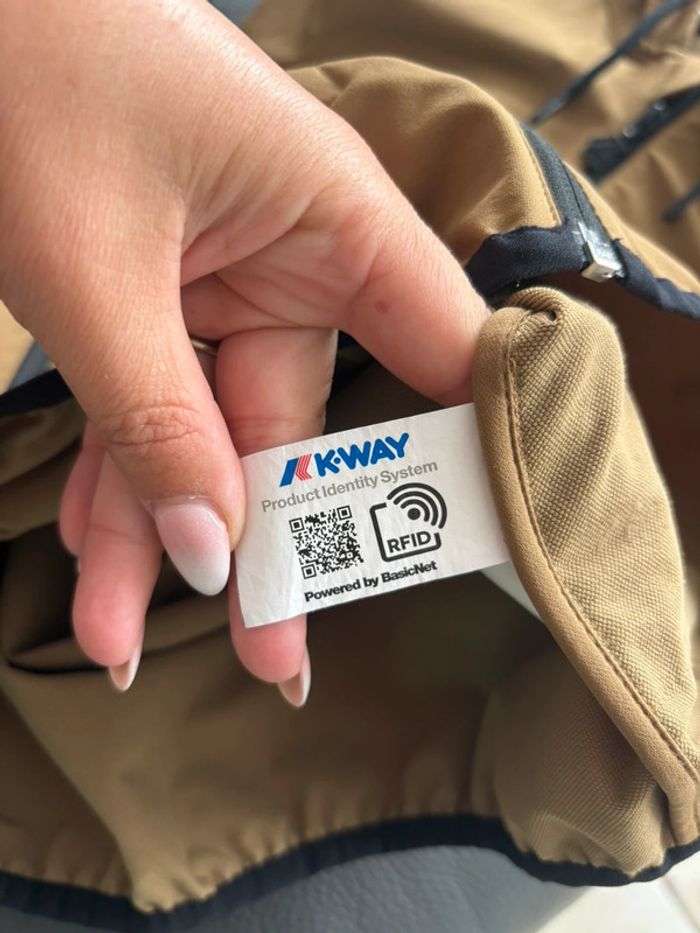 Veste K-Way - marron/beige - taille S/36 - en très bon état - porté 1 fois - photo numéro 8