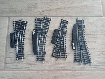Lot de 4 rails aiguillage droit et gauche Lima & Jouef