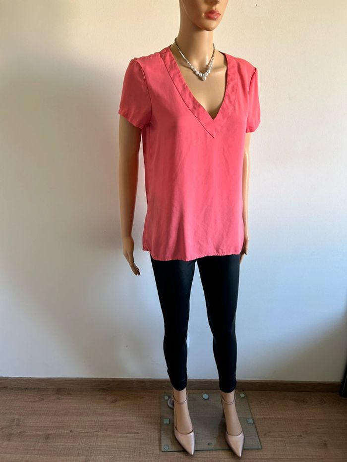 Blouse rose à manches courtes Vila taille S jamais portée - photo numéro 4