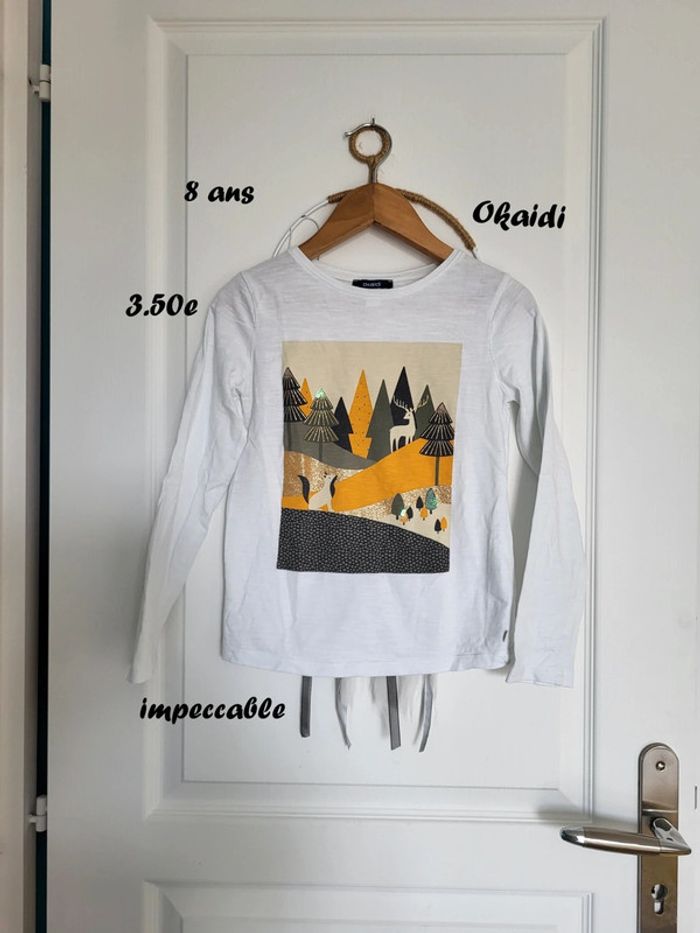 T-shirt manche longue okaidi 8 ans