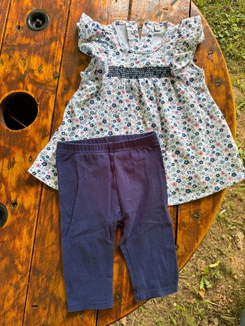 Ensemble tunique + legging (pantacourt) - 18 mois