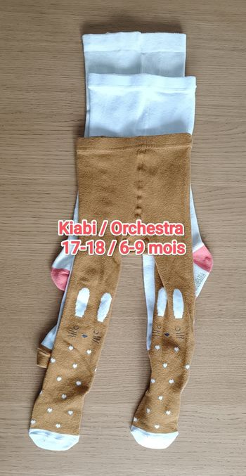 LOT : 3 paires de collants Kiabi / Orchestra 6-9 mois taille 17-18 fille