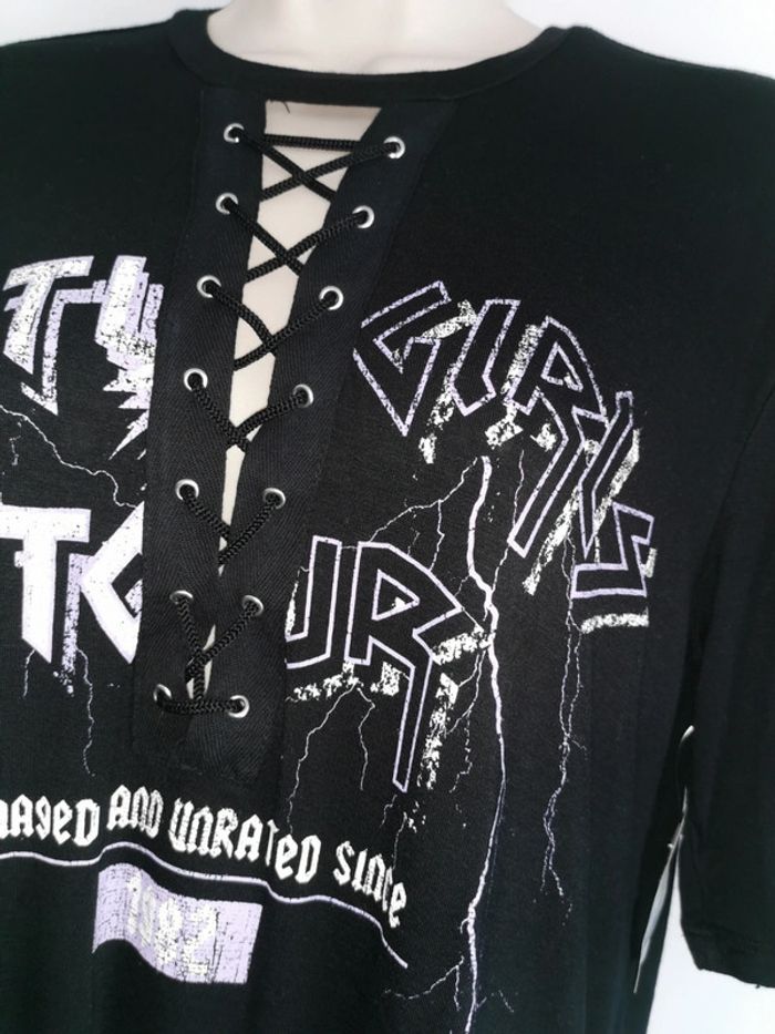 Tee-shirt oversize noir à lacets Guilty Girls Ardene Taille XXS - photo numéro 2
