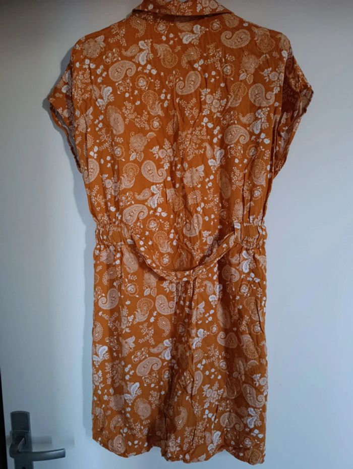 Robe Pimkie orange motif cachemire avec ceinture taille 40 - photo numéro 4