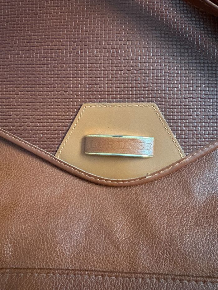 Sac à main vintage Lorenzo en cuir couleur marron - photo numéro 6