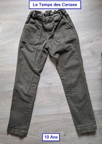 Jean Le temps des cerises 10 ans - Kaki. Long. 78 cm Pantalon fille 10 ans