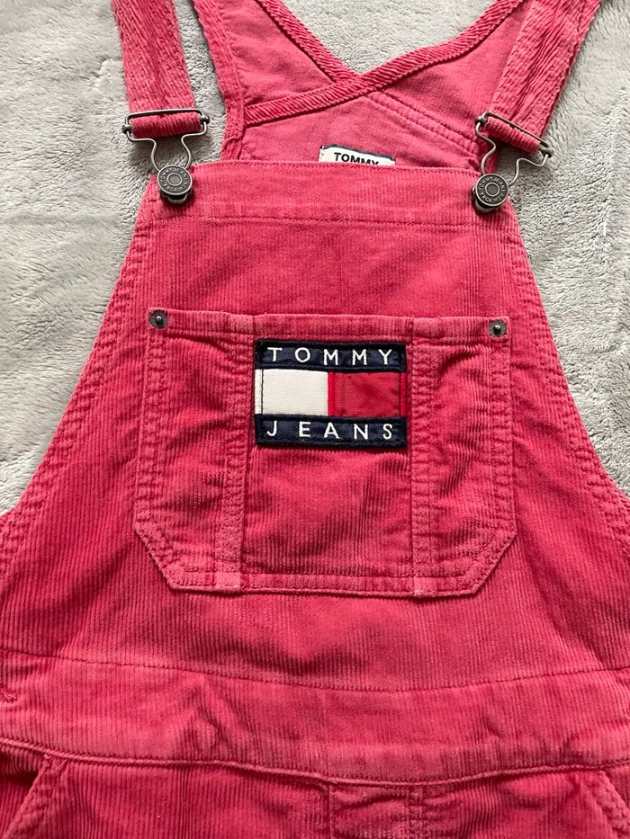 Robe Salopette Robe Tommy Jeans Rouge - Velours Côtelé - Taille S - photo numéro 5