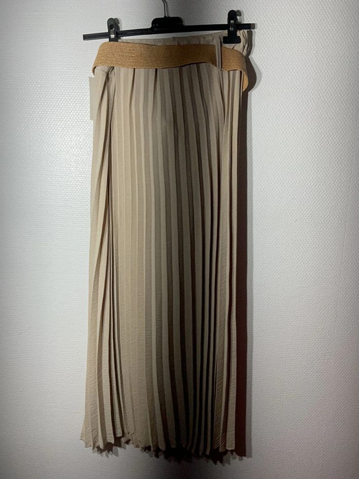 Jupe longue plissée femme taille unique (36-42)- just me - neuve avec étiquette - photo numéro 3