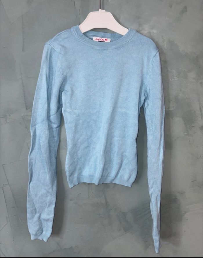 Lot de 2 pulls fins Jennyfer blanc et bleu taille Xs - photo numéro 2