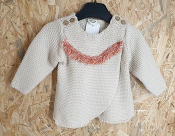 Superbe gilet croisé grosses mailles TAO 6 mois