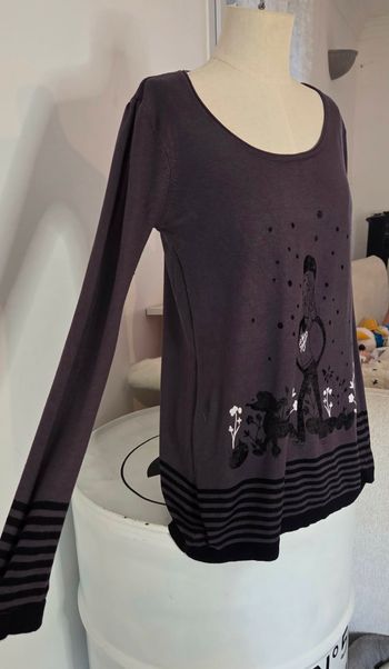 CACHE CACHE – Tunique Fluide Gris Anthracite & Noir – Taille 36 à 42 – Confort & Style