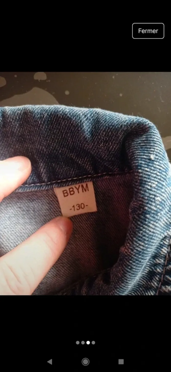 Vestes en jeans avec motif derrière et paillettes - photo numéro 3