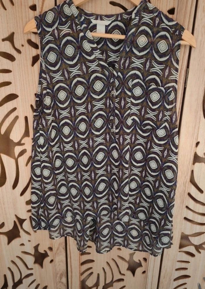 Blouse fluide et légère imprimée T 40 H&M - photo numéro 9