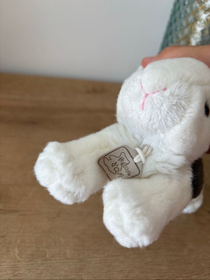 Peluche doudou lapin blanc marron - photo numéro 7