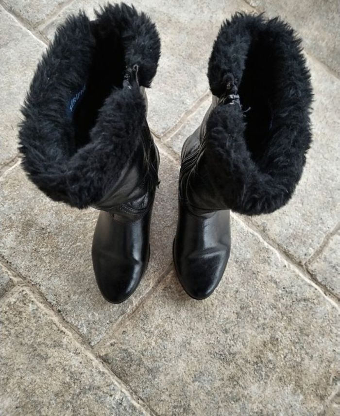 Bottes femme cuir noir fourré - photo numéro 5