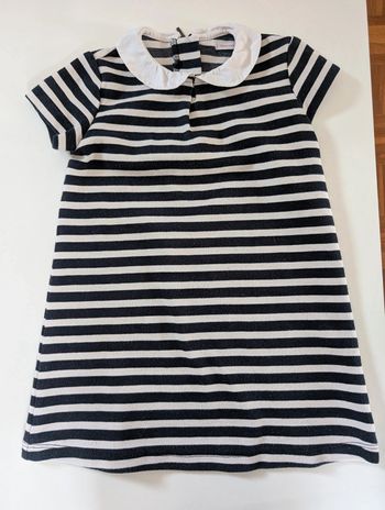 Robe sweat coton épais gratté marinière 4 ans mi-saison