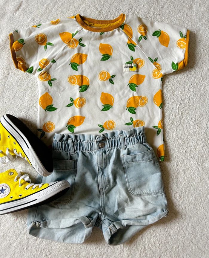 T-shirt créatrice imprimé citron 8 ans - photo numéro 2