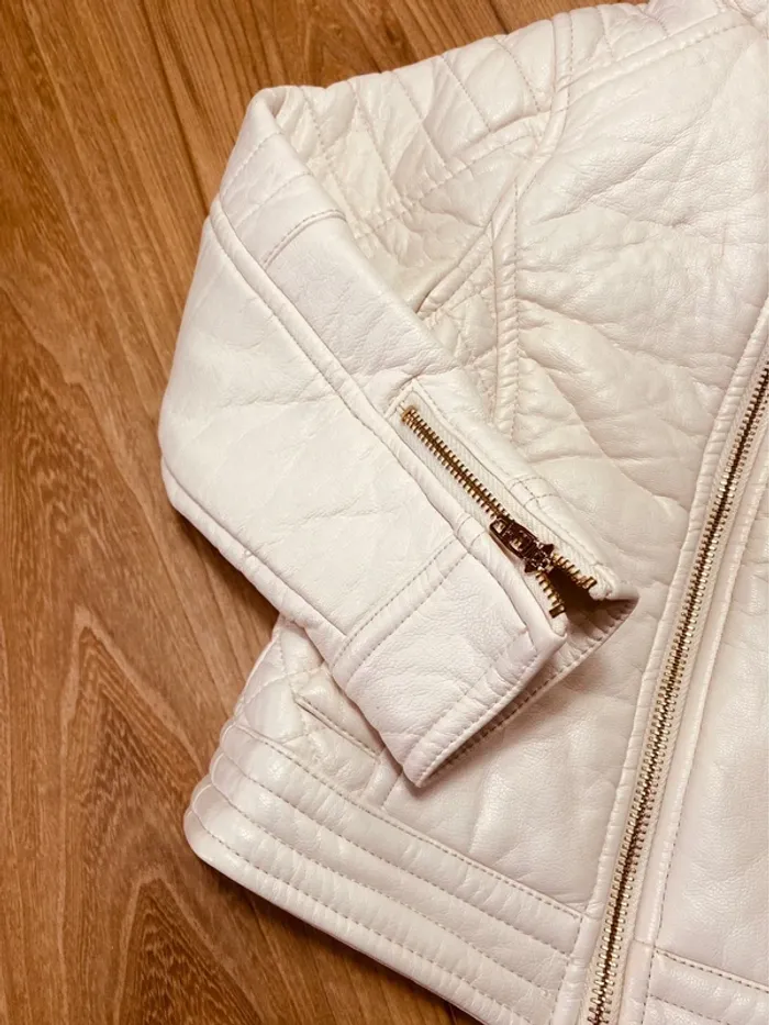 Taille 3 ans veste similicuir fille orchestra beige crème 🩷 - photo numéro 2