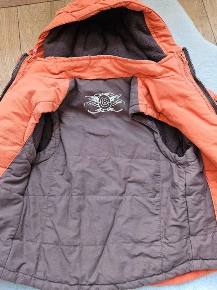 Manteau à capuche 3 en 1 marron et orange 3 ans Orchestra - photo numéro 11