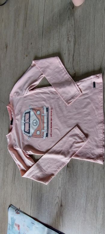 Tshirt manches longues, rose très clair, avec combi VW, JBC, taille 158/164