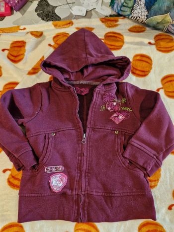 Gilet kmg fille bordeaux 4 ans