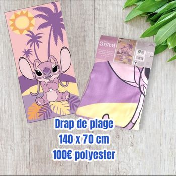 Serviette drap de plage stitch disney angel