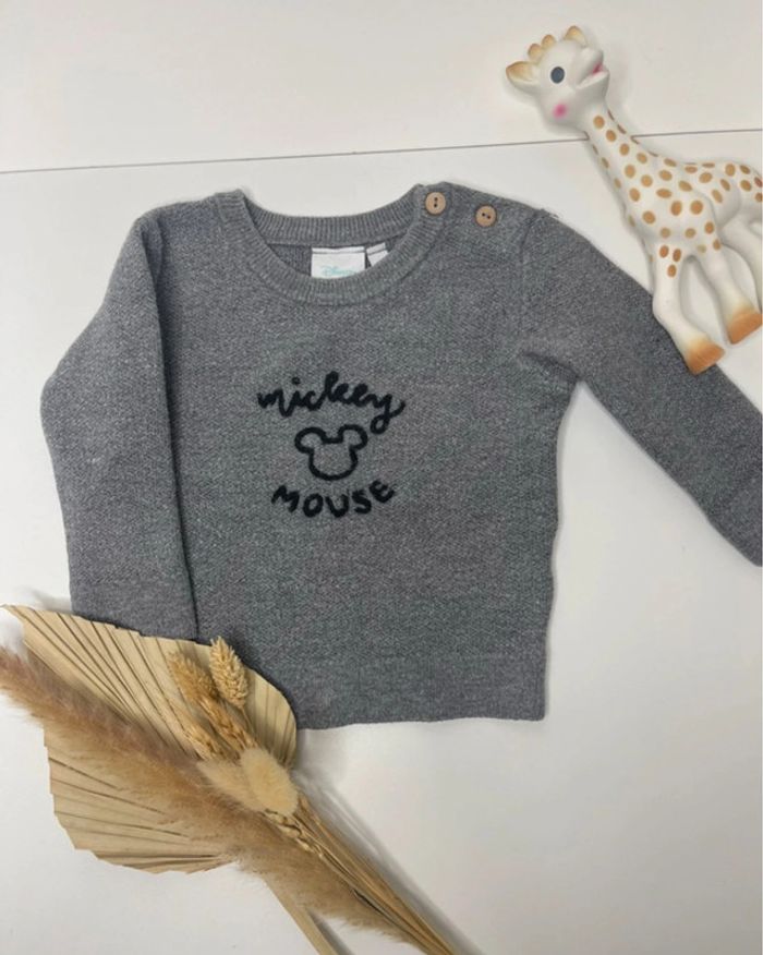 Pull maille Mickey gris