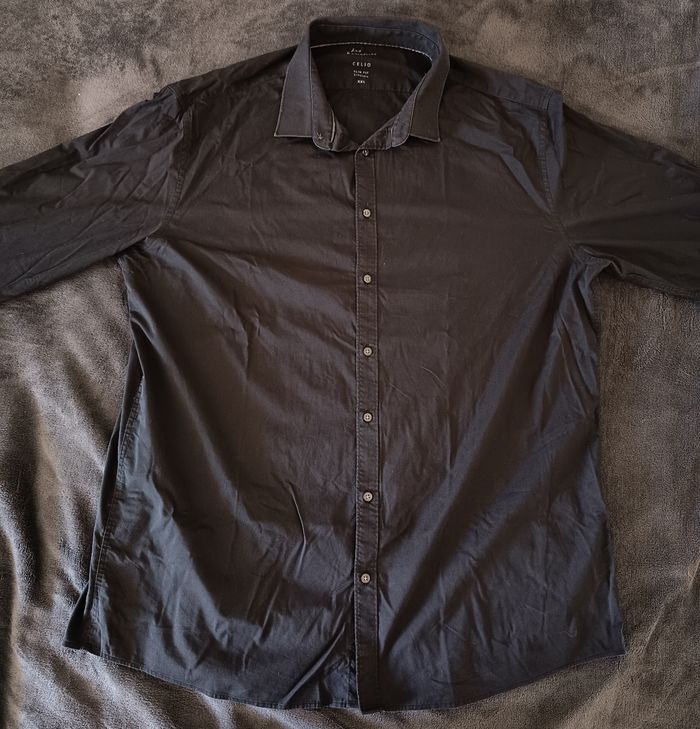 👔 Chemise Noire Slim Fit - XXL / Celio