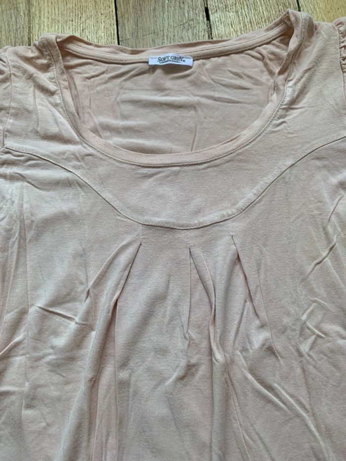 T-shirt rose pale t.34/36 soft grey - photo numéro 3