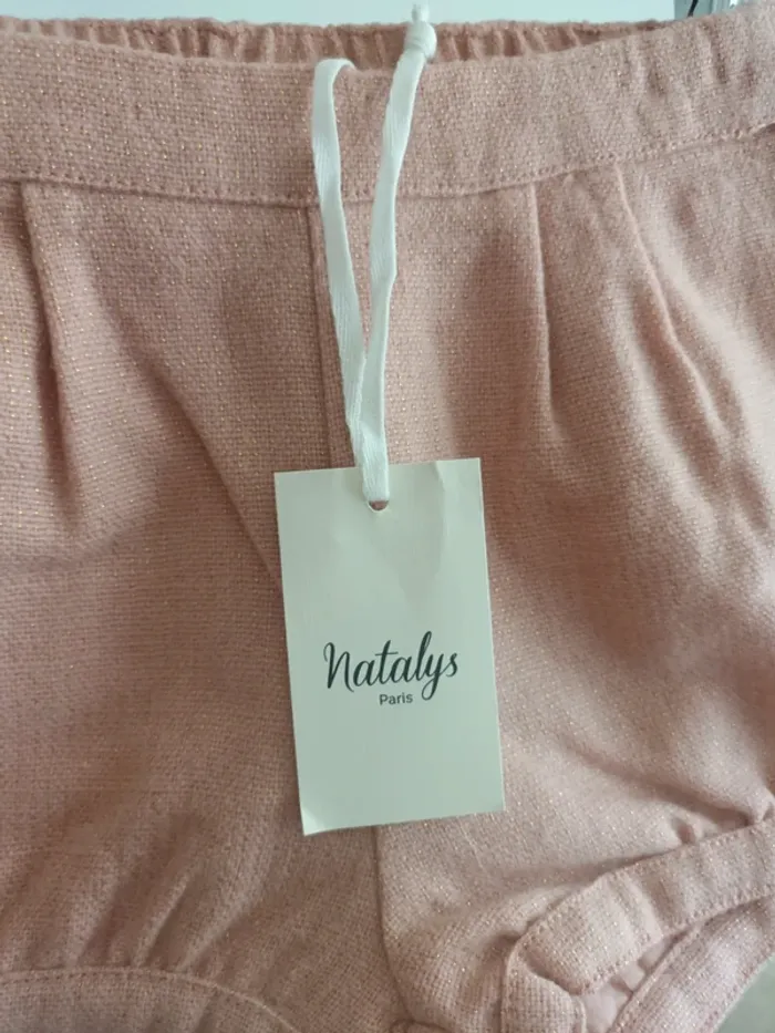 Short en laine rose Natalys 18 mois 80 cm neuf avec étiquette 🏷 - photo numéro 2