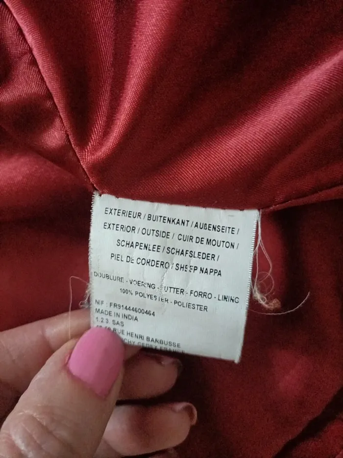 Perfecto cuir véritable rouge - photo numéro 8