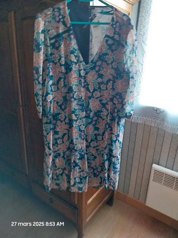 Robe courte imprimé à fleurs BLEU - RIU PARIS - TAILLE 46 - photo numéro 10
